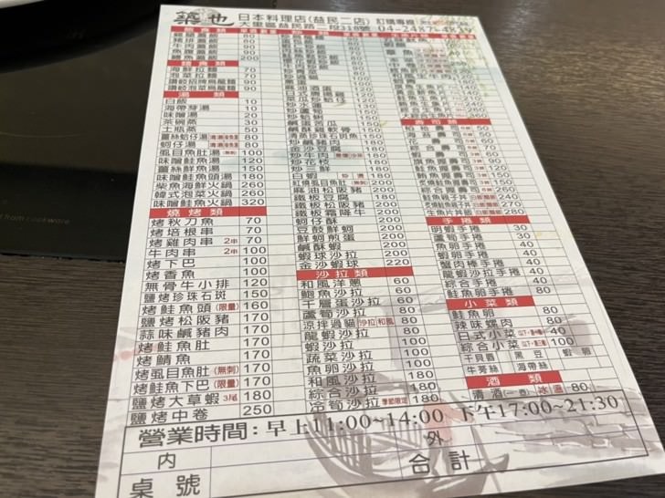 台中大里平價日本料理【築也日本料理】-價格親切選擇多元，生魚片、壽司、火鍋、串燒 、定食任你選，日常吃飯、家庭聚餐都適合。